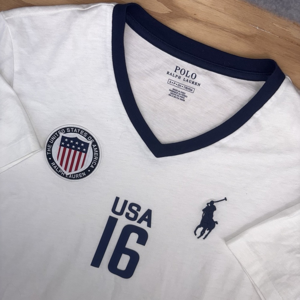 Polo Ralph Lauren Team USA Olympic Tee #16 Big Pony Women's Small Soccer White